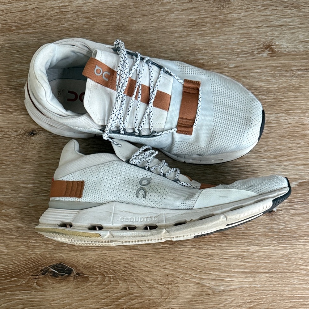 On Running Men's Cream and Tan Athletic Shoes